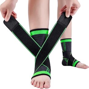 Ankle Support Brace, Breathable Ankle Compression Sleeve with Adjustable Wrap,Elastic Ankle Braces Stabilizer for Plantar Fasciitis,Achilles Tendonitis,Sprained Ankle Pain Swelling Relief (Single)