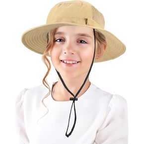 Solaris Kids Sun Hat UPF50+ Sun Protection, Large Mesh Super Breathable Travel Beach Play Bucket Hats for Girs Boys Teenagers