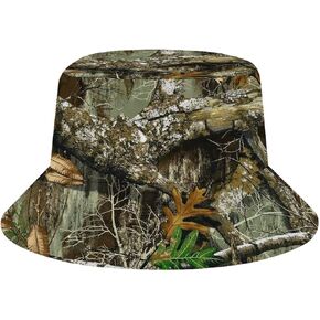 Autumn Hunting Tree Camo Pattern Bucket Hat Summer Fisherman Cap for Women Men Beach Sun Hat Casual Fishing Travel Sun Protection Headwear