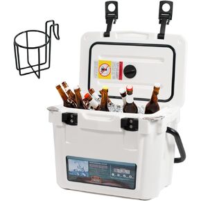 Insulated Portable Cooler with Heavy Duty Handles, Leak-Proof Outdoor Hard Cooler for Beach, Fishing, Camping, Tailgating, Sports