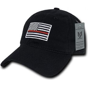 Rapiddominance A03-TRL-BLK Relaxed Graphic Cap, Thin Red Line, Black