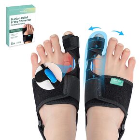 Welnove Bunion Corrector - Orthopedic Bunion Splint - Big Toe Separator Pain Relief for Women & Men - Bunion Correction Toe Straightener with Non-slip Strap, Day Night Support (2 Count)