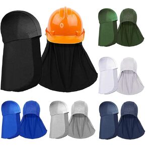 6 Pack Hard Hat Liner with Sun Shade for Women & Men, Summer Cooling Skull Elastic Fishing Hat with Tail Sun Neck Hat for Hiking/Riding/Running/Outdoor