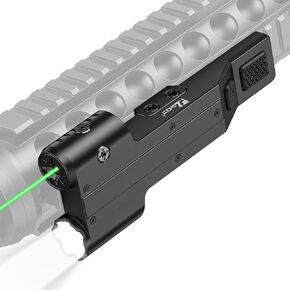 EZshoot 1600 Lumen Rifle Light Laser Combo مع USB قابل لإعادة الشحن، مجموعة ضوء ليزر أخضر متوافقة مع سكة ​​Picatinny، مصباح يدوي تكتيكي قابل لإعادة الشحن للبندقية مع وضع ستروب