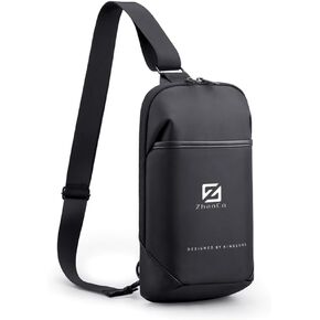 Crossbody Backpack for Men Women Multipurpose Fashion Lightweight Chest Shoulder Bag Sling Bag For Cycling Holidays Party Travel Daypack Black