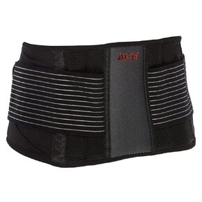 ACE - 902002 Adjustable Back Brace, Stabilizing Support and Comfort, Adjustable, Breathable, Full Range of Motion, from America's Most Trusted Brand of Braces, Black