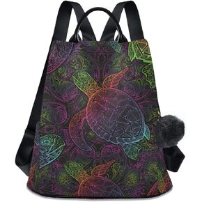 ALAZA Boho Sea Turtle With Lotuses And Mandala Backpack for Daily Shopping Travel