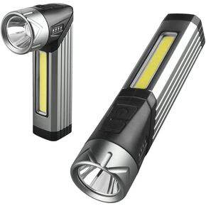 Rechargeable Mag Lights Flashlight Emergency Camping Flashlight 90 Degree, 90 Degree Mini Flashlight Ip65 Waterproof, Clip on Flashlight COB Work Light Outdoor, Hiking.