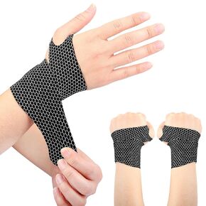 Ultra Thin Wrist Compression Band [2 PCS] Slim and Colorful Wrist Brace Flexible Wrist Support for Men and Women Adjustable Sports Lightweight Fits Both Hands (black)