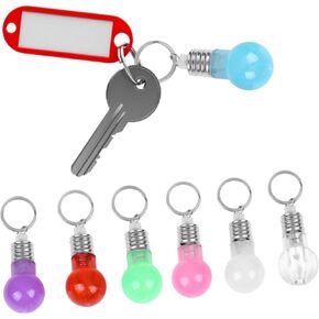 DOITOOL 21pcs Color Luminous Key Chain Funny Keychains Light up Toys Led Color Led Keychain Halloween Key Ring Flashing Led Bulbs Led Light Bulb Unique Design Keychain Glass Shell Mini