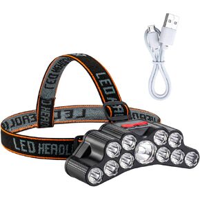 Headlamp Rechargeable,22000 High Lumen 11 LED Headlamp with Motion Sensor,Ultra Bright 22 Modes Head Lamp with Red Light,Waterproof