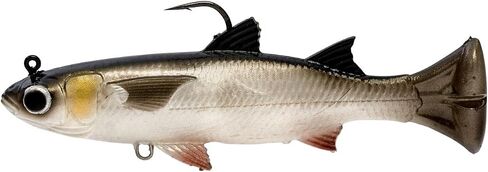 Savage Gear Pulse Tail Mullet RTF Fishing Bait, 3/8 oz, White, Realistic Contours & Movement, Durable Construction, Heavy-Duty Fishing Hook, Built-in Rattle in Saudi Arabia