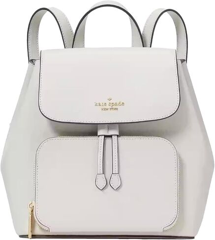Kate Spade New York Women's Kristi Refined Grain Leather Medium Flap Backpack, Quill Grey in Saudi Arabia