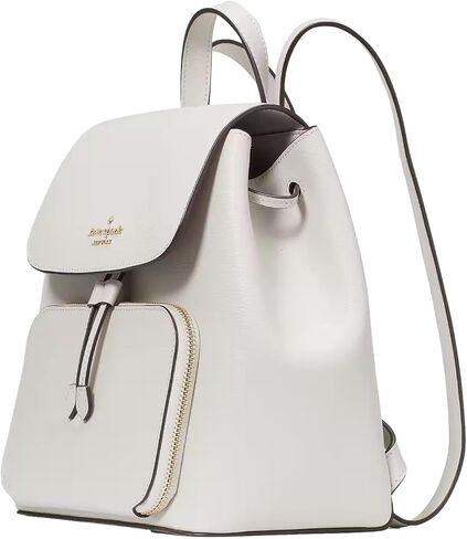 Kate Spade New York Women's Kristi Refined Grain Leather Medium Flap Backpack, Quill Grey in Saudi Arabia