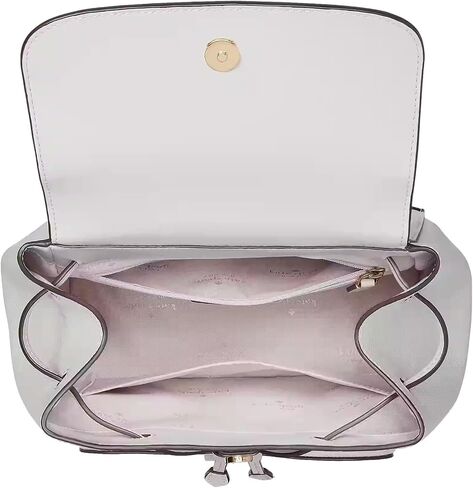Kate Spade New York Women's Kristi Refined Grain Leather Medium Flap Backpack, Quill Grey in Saudi Arabia