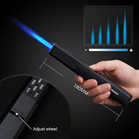 PROMISE Butane Torch Lighter Refillable Pen Torch Lighter Adjustable Jet Flame Butane Lighter for Grill BBQ Candle Camping (Black) in Saudi Arabia