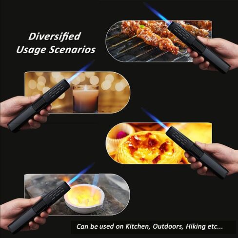 PROMISE Butane Torch Lighter Refillable Pen Torch Lighter Adjustable Jet Flame Butane Lighter for Grill BBQ Candle Camping (Black) in Saudi Arabia