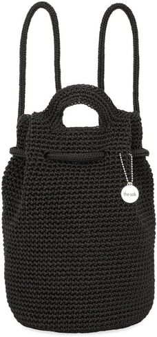 The Sak Small Dylan Backpack in Crochet, Adjustable Backstrap, Black in Saudi Arabia