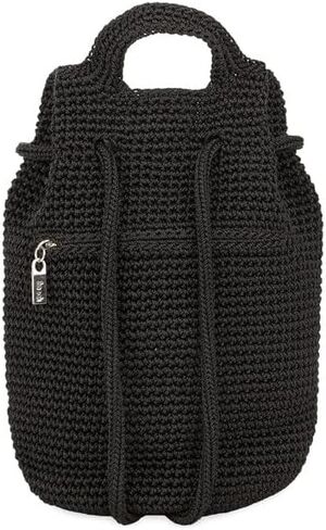 The Sak Small Dylan Backpack in Crochet, Adjustable Backstrap, Black in Saudi Arabia