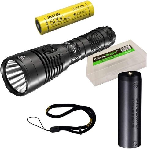 EdisonBright Nitecore MH25S 1800 Lumen USB-C قابل لإعادة الشحن 551 ياردة مصباح يدوي LED مع بطارية 5000 مللي أمبير في الساعة، حقيبة حمل بطارية الحافظة in Saudi Arabia