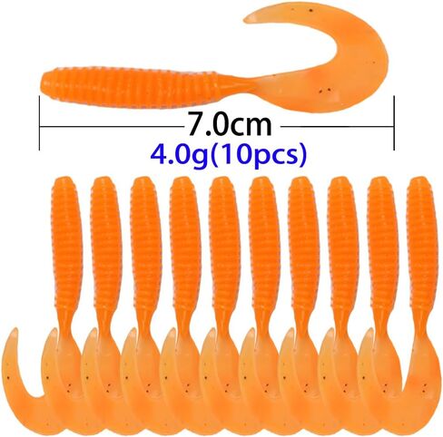 Grubs Soft Plastic Baits for Saltwater and Freshwater Fishing 10pcs, 2.7inch for Fishing Lures in Saudi Arabia