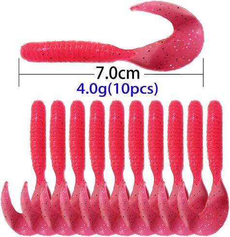 Grubs Soft Plastic Baits for Saltwater and Freshwater Fishing 10pcs, 2.7inch for Fishing Lures in Saudi Arabia