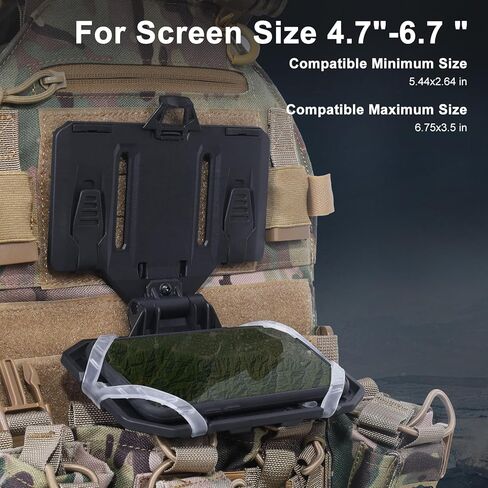 حامل هاتف Molle حامل هاتف تكتيكي عالمي لحامل اللوحة التكتيكية Molle Vest المرفقات المتوافقة مع الهواتف بحجم الشاشة 4.7 بوصة - 6.7 بوصة (أسمر) in Kuwait