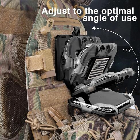 حامل هاتف Molle حامل هاتف تكتيكي عالمي لحامل اللوحة التكتيكية Molle Vest المرفقات المتوافقة مع الهواتف بحجم الشاشة 4.7 بوصة - 6.7 بوصة (أسمر) in Kuwait