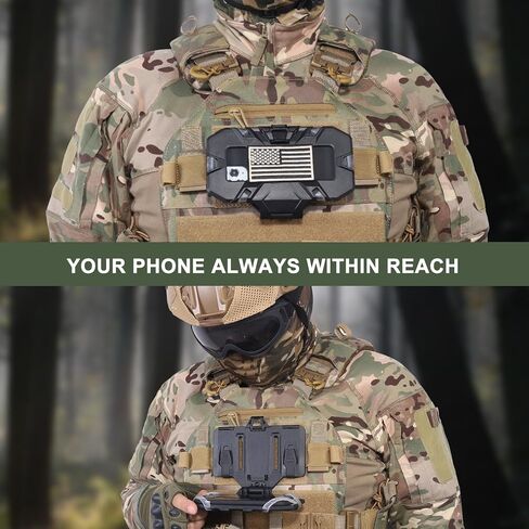 حامل هاتف Molle حامل هاتف تكتيكي عالمي لحامل اللوحة التكتيكية Molle Vest المرفقات المتوافقة مع الهواتف بحجم الشاشة 4.7 بوصة - 6.7 بوصة (أسمر) in Kuwait