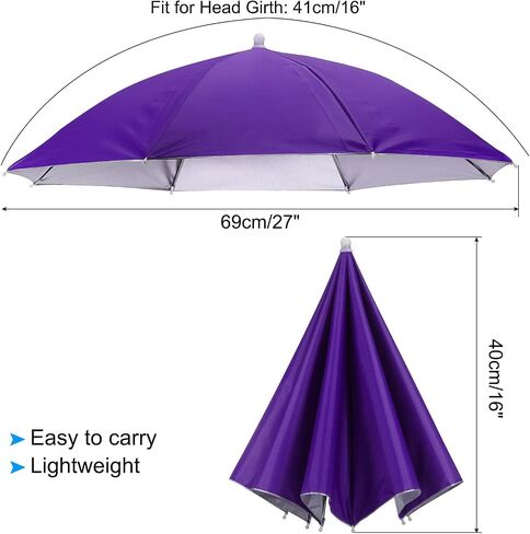 PATIKIL Umbrella Hat, 27 Inch Hands-Free Fishing Umbrella Hat Elastic Headband Folding Sun Rain Cap for Camping Gardening Hiking Farming Beach in Saudi Arabia