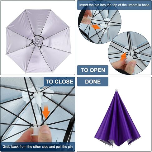 PATIKIL Umbrella Hat, 27 Inch Hands-Free Fishing Umbrella Hat Elastic Headband Folding Sun Rain Cap for Camping Gardening Hiking Farming Beach in Saudi Arabia