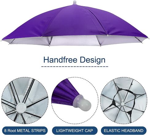 PATIKIL Umbrella Hat, 27 Inch Hands-Free Fishing Umbrella Hat Elastic Headband Folding Sun Rain Cap for Camping Gardening Hiking Farming Beach in Saudi Arabia