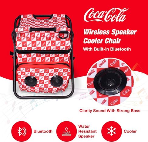 Gabba Goods Portable Beach Chair with Insulated Cooler Bag, Built - in Rechargeable Speaker - Ideal for Camping, Fishing & Picnics - The Perfect Foldable Stool for Men & Women in Kuwait