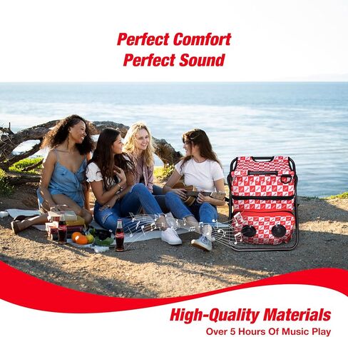 Gabba Goods Portable Beach Chair with Insulated Cooler Bag, Built - in Rechargeable Speaker - Ideal for Camping, Fishing & Picnics - The Perfect Foldable Stool for Men & Women in Kuwait