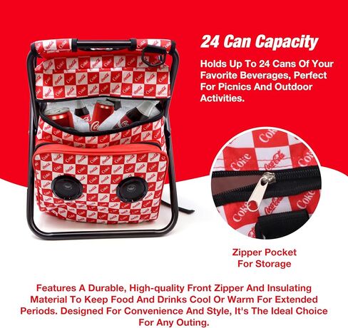 Gabba Goods Portable Beach Chair with Insulated Cooler Bag, Built - in Rechargeable Speaker - Ideal for Camping, Fishing & Picnics - The Perfect Foldable Stool for Men & Women in Kuwait