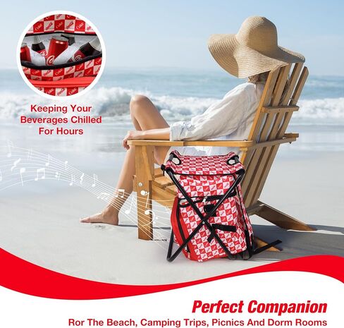 Gabba Goods Portable Beach Chair with Insulated Cooler Bag, Built - in Rechargeable Speaker - Ideal for Camping, Fishing & Picnics - The Perfect Foldable Stool for Men & Women in Kuwait