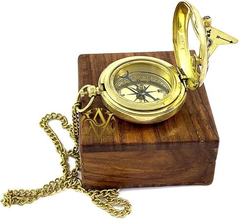 Brass Nautical Compass with Leather Case, Birthday Present, Baptism Gifts, for Sailor, Hiking, Camping Compass, Boat Compass, Gifts for Kids Children Teen Family, Navy Compass in Saudi Arabia