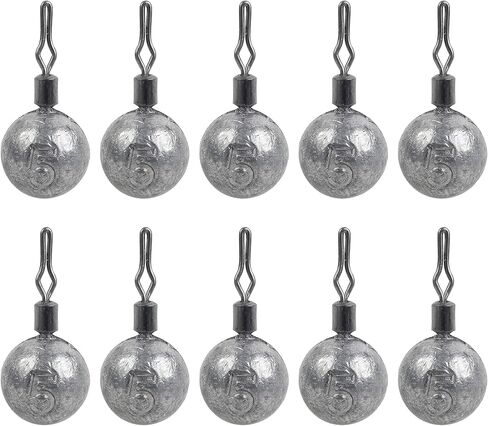 Fishing Weights Drop Shot Weights Kit Bass Casting Fishing Sinkers Saltwater Egg Sinker Fishing Weight Swivel Round Shaped Cannonball Sinker for Drop Shot Rig Bass Fishing in Kuwait