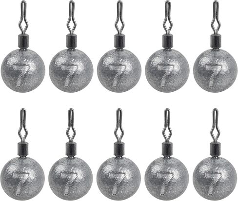 Fishing Weights Drop Shot Weights Kit Bass Casting Fishing Sinkers Saltwater Egg Sinker Fishing Weight Swivel Round Shaped Cannonball Sinker for Drop Shot Rig Bass Fishing in Kuwait
