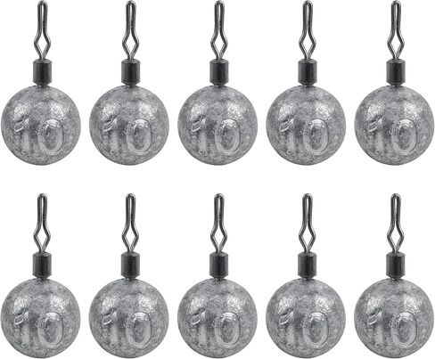 Fishing Weights Drop Shot Weights Kit Bass Casting Fishing Sinkers Saltwater Egg Sinker Fishing Weight Swivel Round Shaped Cannonball Sinker for Drop Shot Rig Bass Fishing in Kuwait