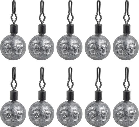 Fishing Weights Drop Shot Weights Kit Bass Casting Fishing Sinkers Saltwater Egg Sinker Fishing Weight Swivel Round Shaped Cannonball Sinker for Drop Shot Rig Bass Fishing in Saudi Arabia
