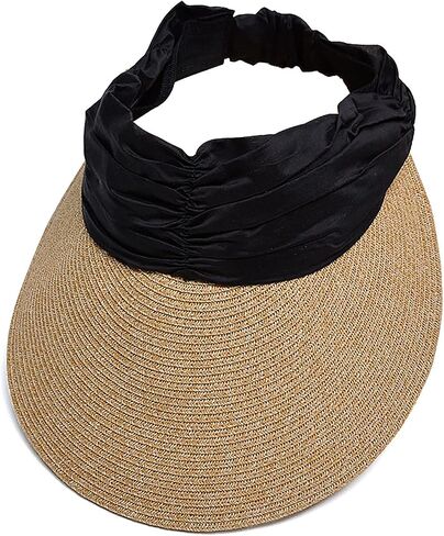 Women Sun Visor Hats Summer Straw Hat Beach Hat Wide Brim Ponytail Hat Cap Visor Sun Hats UV Protection Tennis Visor in Saudi Arabia