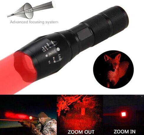 LUXJUMPER Green LED Flashlight One Mode Long Range Light LED Flashlights Super Bright Tactical Flashlight with Zoomable Waterproof Handheld Light for Hunting Coyote Varmint Predator Rifle in Saudi Arabia