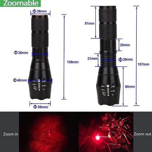 LUXJUMPER Green LED Flashlight One Mode Long Range Light LED Flashlights Super Bright Tactical Flashlight with Zoomable Waterproof Handheld Light for Hunting Coyote Varmint Predator Rifle in Saudi Arabia