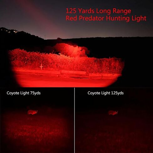 LUXJUMPER Green LED Flashlight One Mode Long Range Light LED Flashlights Super Bright Tactical Flashlight with Zoomable Waterproof Handheld Light for Hunting Coyote Varmint Predator Rifle in Saudi Arabia