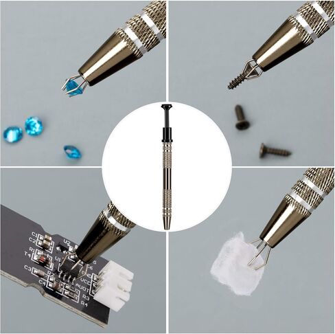 ANCIRS 3 Pack Stainless Steel 4-Claw Pick up Tool for Small Parts Pickup, 4 Prongs Grabber for Tiny Objects in Home, Office - IC Chip, Electronic Components, Nails Clamping-Blue in Saudi Arabia
