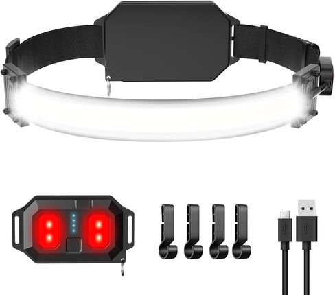 Headlamp Rechargeable, Super Bright 1000 Lumen LED with White Red Light, 230° Wide Beam Illumination Waterproof Headlamp, 5 Modes Headlamps for Camping, Hiking, Hard Hat Runner in Saudi Arabia