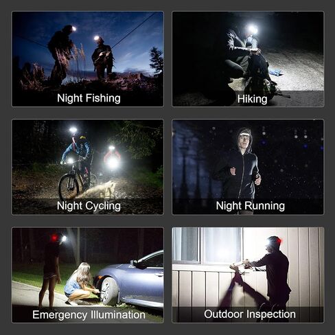 Headlamp Rechargeable, Super Bright 1000 Lumen LED with White Red Light, 230° Wide Beam Illumination Waterproof Headlamp, 5 Modes Headlamps for Camping, Hiking, Hard Hat Runner in Saudi Arabia