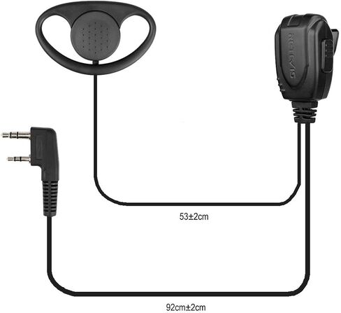 سماعة أذن Retevis Clear Walkie Talkie مع ميكروفون، خطاف أذن ناعم من النوع D، لـ RT22 RT21 H-777 RT68 RT22S RB29، متوافقة مع Baofeng UV-5R 888S pxton Walkie-talkie، سماعة أذن راديو ثنائية الاتجاه (حزمة واحدة) in Saudi Arabia