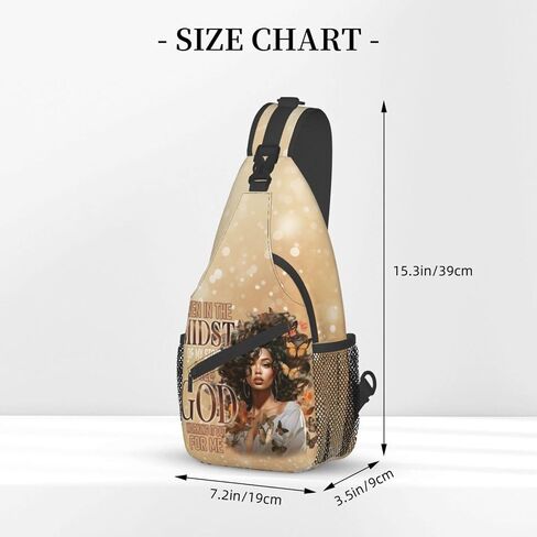 Sling bag for women crossbody chest bags Sling Backpack Travel Hiking Daypack for Women Men Shoulder Bag for Casual Sport Climbing Runners African American Afro Woman in Saudi Arabia